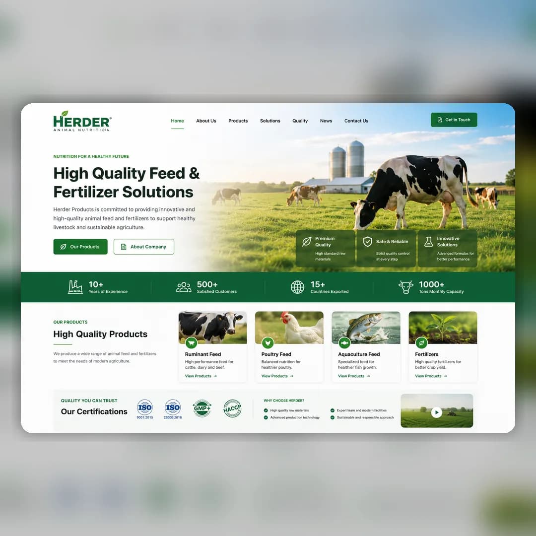 Herder Products - سایت انگلیسی صنعتی